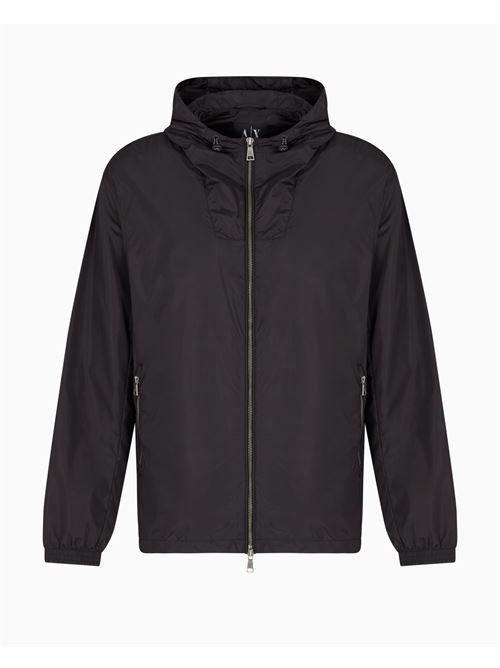 ジャケット・アウター Rare 00's Armani Exchange Wool Blouson A | X ARMANI EXCHANGE Men's Wool Mix Zip Up Jacket, Black